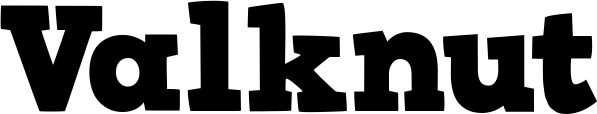 Vorschau des Bootsnamens "Valknut" als Schriftzug für "Bootsbeschriftung Fett 03"