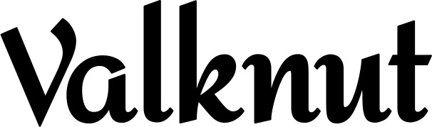 Vorschau des Bootsnamens "Valknut" als Schriftzug für "Bootsbeschriftung Klassisch 37"