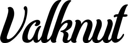 Vorschau des Bootsnamens "Valknut" als Schriftzug für "Bootsbeschriftung Klassisch 62"