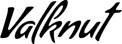 Vorschau des Bootsnamens "Valknut" als Schriftzug für "Bootsbeschriftung Klassisch 57"
