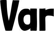 Vorschau des Bootsnamens "Var" als Schriftzug für "Bootsbeschriftung Neu 52"