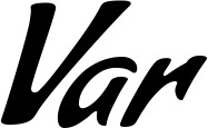 Vorschau des Bootsnamens "Var" als Schriftzug für "Bootsbeschriftung Klassisch 57"