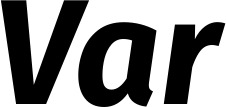 Vorschau des Bootsnamens "Var" als Schriftzug für "Bootsbeschriftung Kursiv 03"