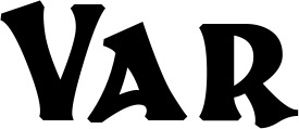 Vorschau des Bootsnamens "Var" als Schriftzug für "Bootsbeschriftung Neu 37"