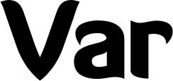 Vorschau des Bootsnamens "Var" als Schriftzug für "Bootsbeschriftung Fett 06"