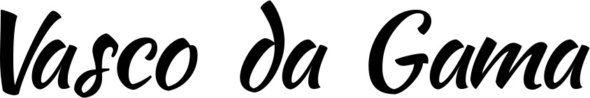Vorschau des Bootsnamens "Vasco da Gama" als Schriftzug für "Bootsbeschriftung Klassisch 73"