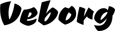 Vorschau des Bootsnamens "Veborg" als Schriftzug für "Bootsbeschriftung Neu 39"