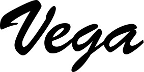 Vorschau des Bootsnamens "Vega" als Schriftzug für "Bootsbeschriftung Klassisch 03"