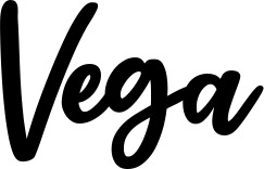 Vorschau des Bootsnamens "Vega" als Schriftzug für "Bootsbeschriftung Klassisch 74"