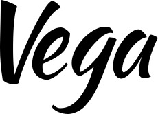Vorschau des Bootsnamens "Vega" als Schriftzug für "Bootsbeschriftung Klassisch 73"