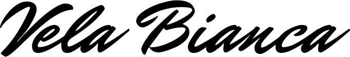 Vorschau des Bootsnamens "Vela Bianca" als Schriftzug für "Bootsbeschriftung Klassisch 82"