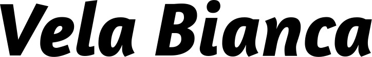 Vorschau des Bootsnamens "Vela Bianca" als Schriftzug für "Bootsbeschriftung Kursiv 01"