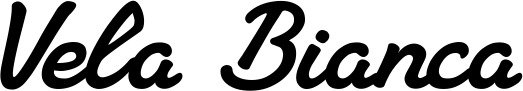 Vorschau des Bootsnamens "Vela Bianca" als Schriftzug für "Bootsbeschriftung Klassisch 65"