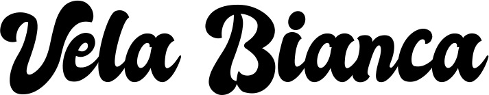 Vorschau des Bootsnamens "Vela Bianca" als Schriftzug für "Bootsbeschriftung Klassisch 41"