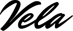Vorschau des Bootsnamens "Vela" als Schriftzug für "Bootsbeschriftung Klassisch 82"