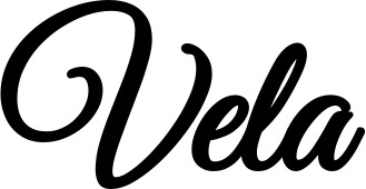 Vorschau des Bootsnamens "Vela" als Schriftzug für "Bootsbeschriftung Klassisch 68"