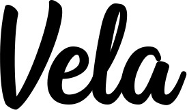 Vorschau des Bootsnamens "Vela" als Schriftzug für "Style Klassisch 43"