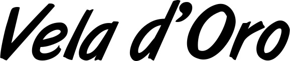 Vorschau des Bootsnamens "Vela d’Oro" als Schriftzug für "Bootsbeschriftung Klassisch 38"