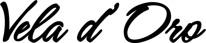 Vorschau des Bootsnamens "Vela d’Oro" als Schriftzug für "Bootsbeschriftung Klassisch 71"