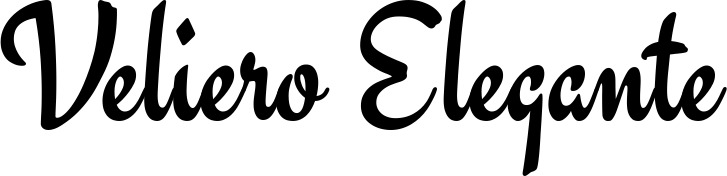 Vorschau des Bootsnamens "Veliero Elegante" als Schriftzug für "Bootsbeschriftung Klassisch 63"