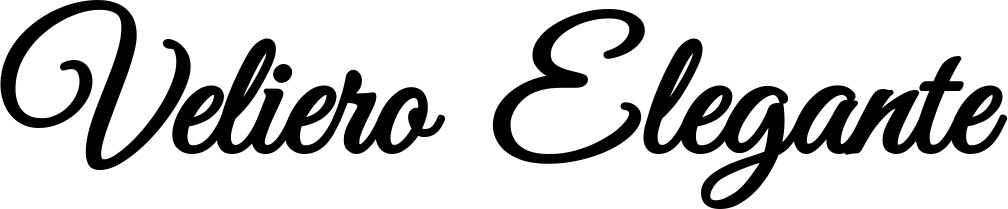 Vorschau des Bootsnamens "Veliero Elegante" als Schriftzug für "Bootsbeschriftung Klassisch 68"