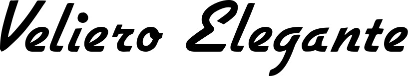 Vorschau des Bootsnamens "Veliero Elegante" als Schriftzug für "Bootsbeschriftung Klassisch 66"