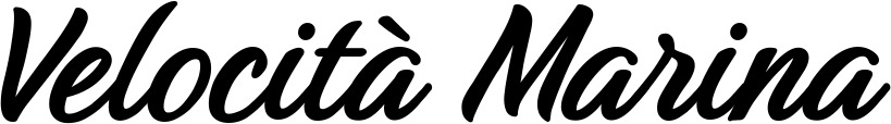 Vorschau des Bootsnamens "Velocità Marina" als Schriftzug für "Bootsbeschriftung Klassisch 48"