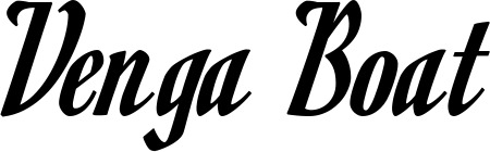 Vorschau des Bootsnamens "Venga Boat" als Schriftzug für "Bootsbeschriftung Klassisch 93"