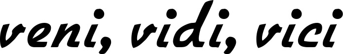 Vorschau des Bootsnamens "veni, vidi, vici" als Schriftzug für "Bootsbeschriftung Klassisch 66"