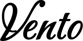 Vorschau des Bootsnamens "Vento" als Schriftzug für "Bootsbeschriftung Klassisch 50"