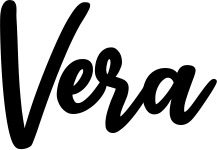 Vorschau des Bootsnamens "Vera" als Schriftzug für "Bootsbeschriftung Klassisch 74"