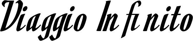 Vorschau des Bootsnamens "Viaggio Infinito" als Schriftzug für "Bootsbeschriftung Klassisch 93"