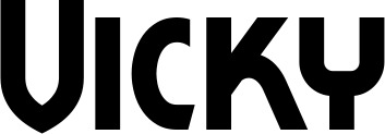 Vorschau des Bootsnamens "Vicky" als Schriftzug für "Bootsbeschriftung Neu 26"