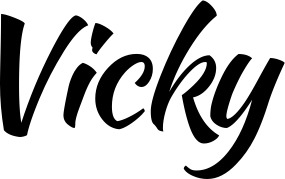 Vorschau des Bootsnamens "Vicky" als Schriftzug für "Style Klassisch 73"