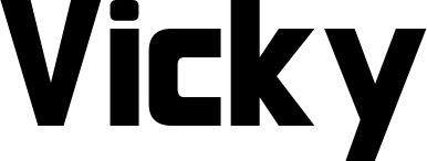 Vorschau des Bootsnamens "Vicky" als Schriftzug für "Bootsbeschriftung Neu 25"