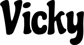 Vorschau des Bootsnamens "Vicky" als Schriftzug für "Bootsbeschriftung Neu 41"