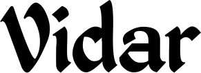 Vorschau des Bootsnamens "Vidar" als Schriftzug für "Bootsbeschriftung Klassisch 06"