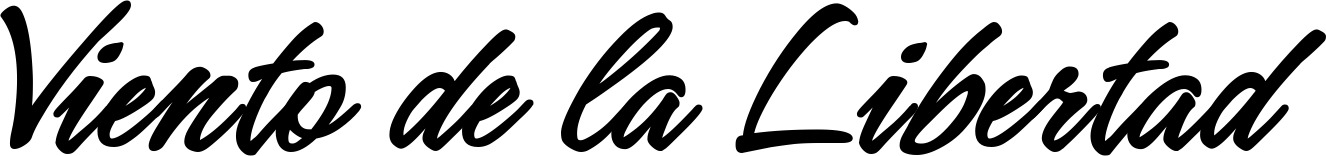 Vorschau des Bootsnamens "Viento de la Libertad" als Schriftzug für "Bootsbeschriftung Klassisch 71"