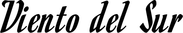 Vorschau des Bootsnamens "Viento del Sur" als Schriftzug für "Bootsbeschriftung Klassisch 93"