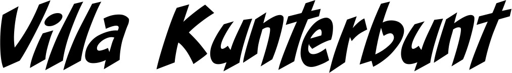 Vorschau des Bootsnamens "Villa Kunterbunt" als Schriftzug für "Bootsbeschriftung Klassisch 31"
