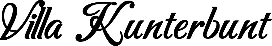 Vorschau des Bootsnamens "Villa Kunterbunt" als Schriftzug für "Bootsbeschriftung Klassisch 50"