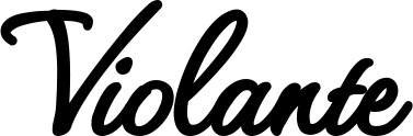 Vorschau des Bootsnamens "Violante" als Schriftzug für "Bootsbeschriftung Klassisch 111"