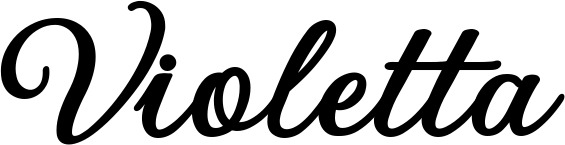 Vorschau des Bootsnamens "Violetta" als Schriftzug für "Bootsbeschriftung Klassisch 69"