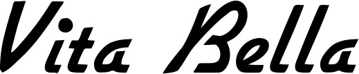 Vorschau des Bootsnamens "Vita Bella" als Schriftzug für "Bootsbeschriftung Klassisch 66"