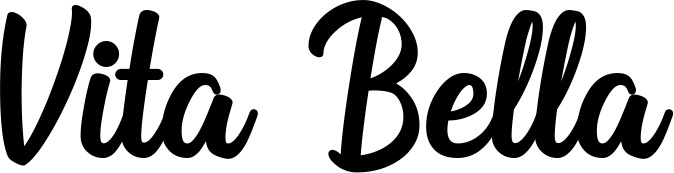 Vorschau des Bootsnamens "Vita Bella" als Schriftzug für "Bootsbeschriftung Klassisch 43"