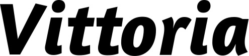 Vorschau des Bootsnamens "Vittoria" als Schriftzug für "Bootsbeschriftung Kursiv 01"