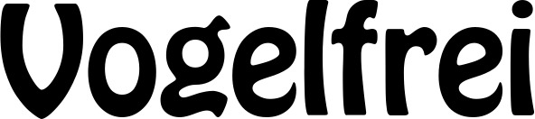 Vorschau des Bootsnamens "Vogelfrei" als Schriftzug für "Bootsbeschriftung Fett 01"
