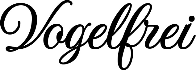 Vorschau des Bootsnamens "Vogelfrei" als Schriftzug für "Bootsbeschriftung Klassisch 70"