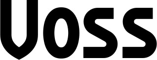Vorschau des Bootsnamens "Voss" als Schriftzug für "Bootsbeschriftung Neu 26"