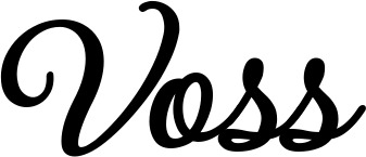 Vorschau des Bootsnamens "Voss" als Schriftzug für "Bootsbeschriftung Klassisch 69"